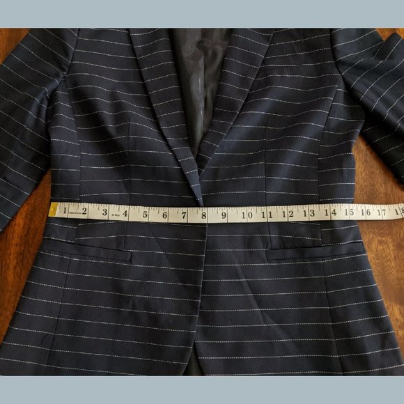 BANANA REPUBLIC Pinstripe Classic One Button Blazer Size 2 - Picture 11 of 15